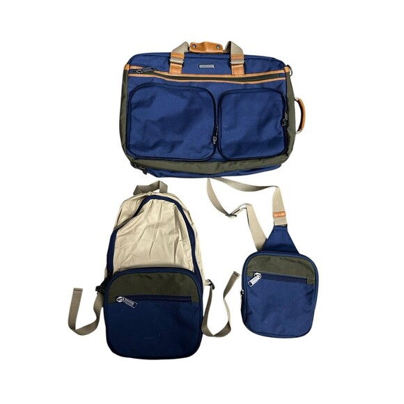 MONYKER WEEKENDER TRAVEL BAG 3In1 NYLON BLUE GREEN VERSATILE CONVERTIBLE DURABLE - Picture 2 of 16